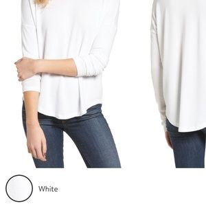 Rag & Bone Hudson Long Sleeve Tee in white